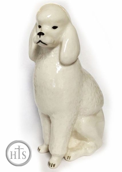 Product Photo - Lomonosov Porcelain Figurine Poodle Sitting