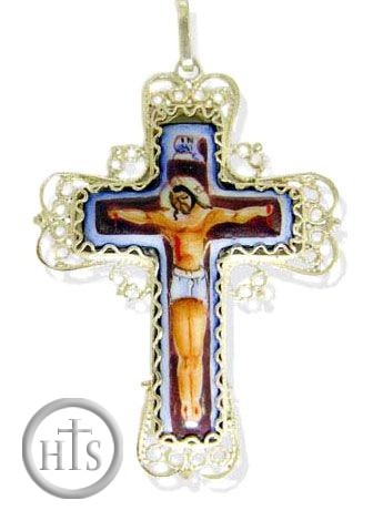 Product Image - Melchior (Filigree) Cross, with Enamel (Finift) Corpus Crucifix