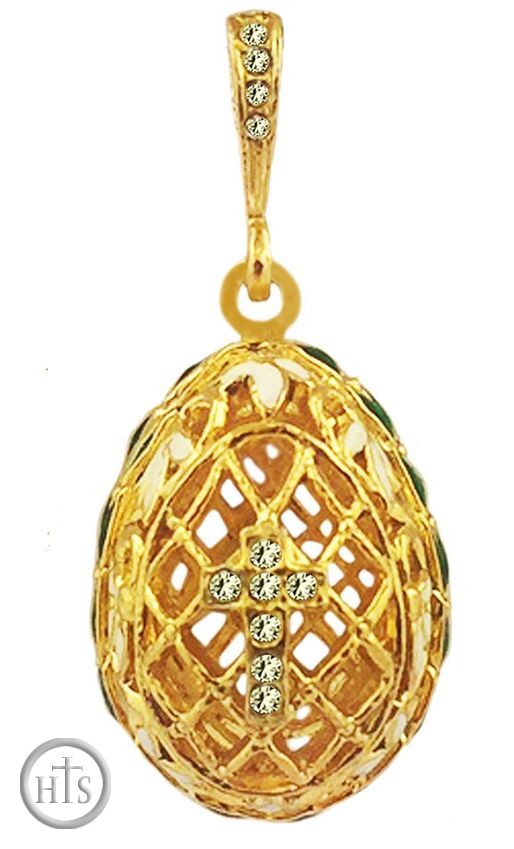 Product Image - Filigree Egg Pendant  with Cross. Silver, Gold Plated