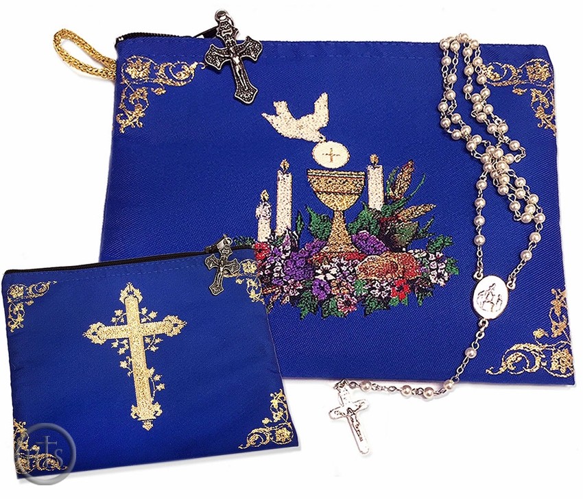 Image - First Communion, Rosary or Bible Tapestry Pouch Case, 7