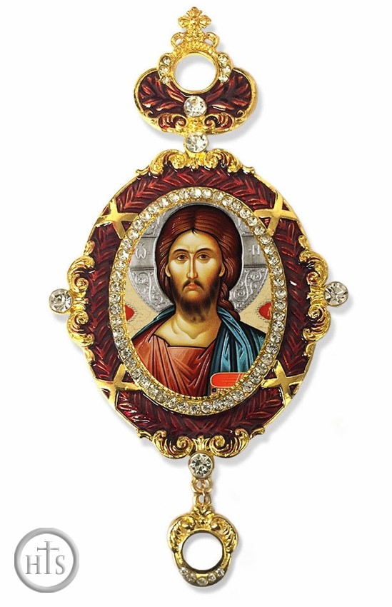 Product Photo - Christ The Teacher, Enameled Jeweled Icon Ornament