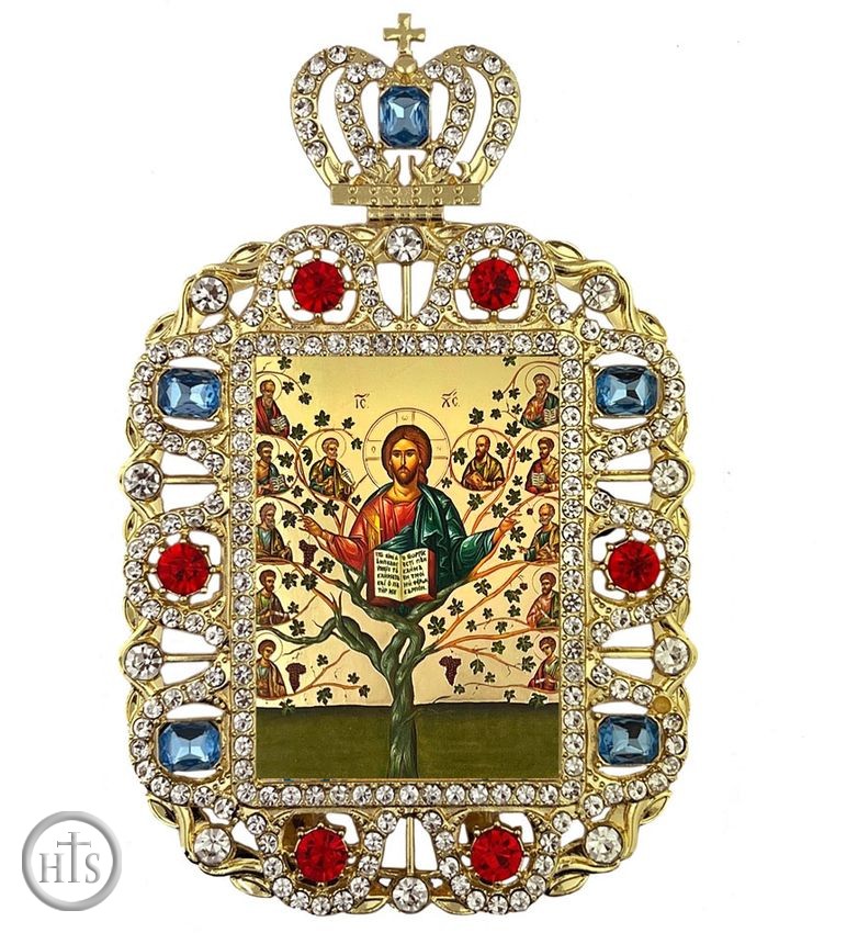 Pic - Jesus Christ The Tree of Life Vine, Jeweled Framed Greek Byzantine Icon