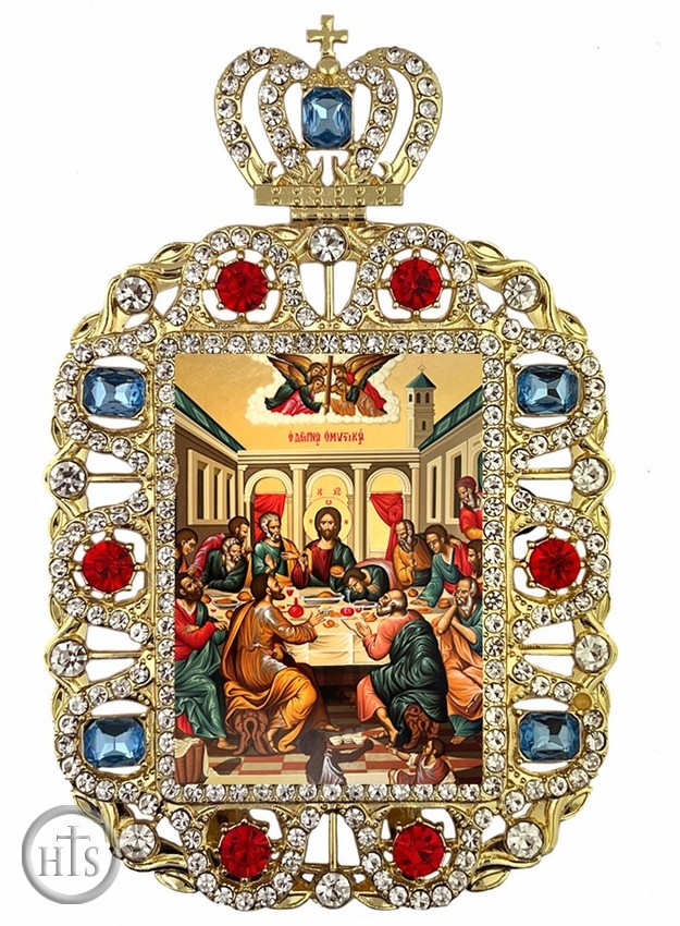 Pic - The Last Supper, Jeweled Framed Icon With Crown