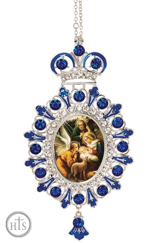 Photo - Nativity of Christ, Jeweled  Icon Ornament with Chain