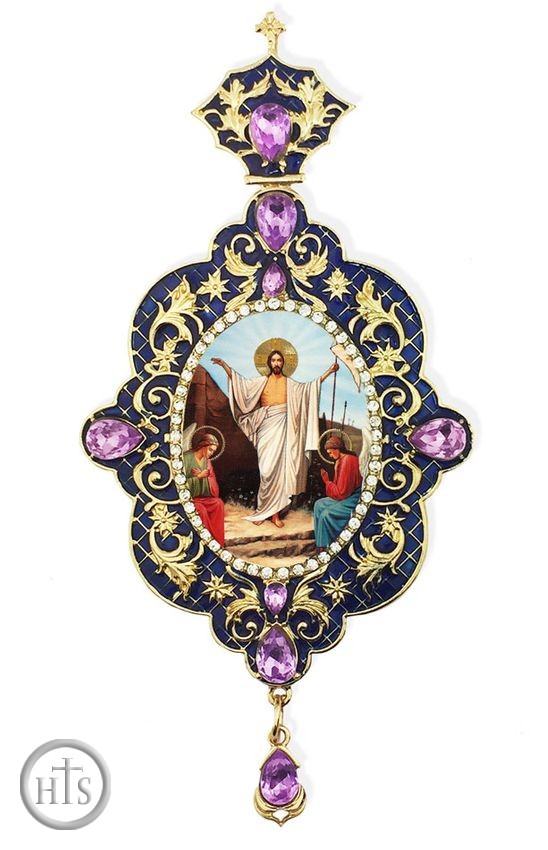 HolyTrinityStore Photo - Resurrection of Christ, Enameled Jeweled Icon Ornament