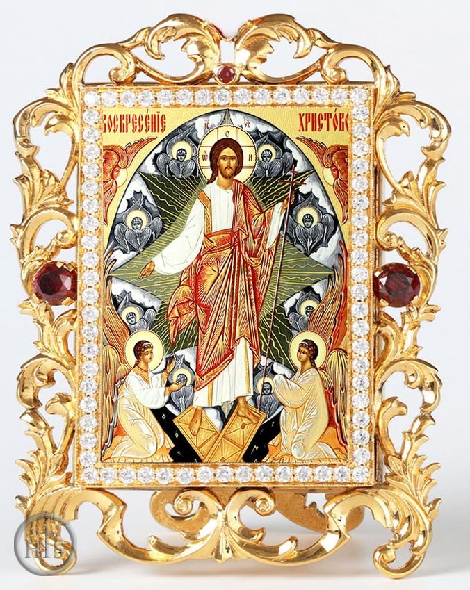 Image - The Resurrection, Jeweled Framed Icon With Stand and Chain
