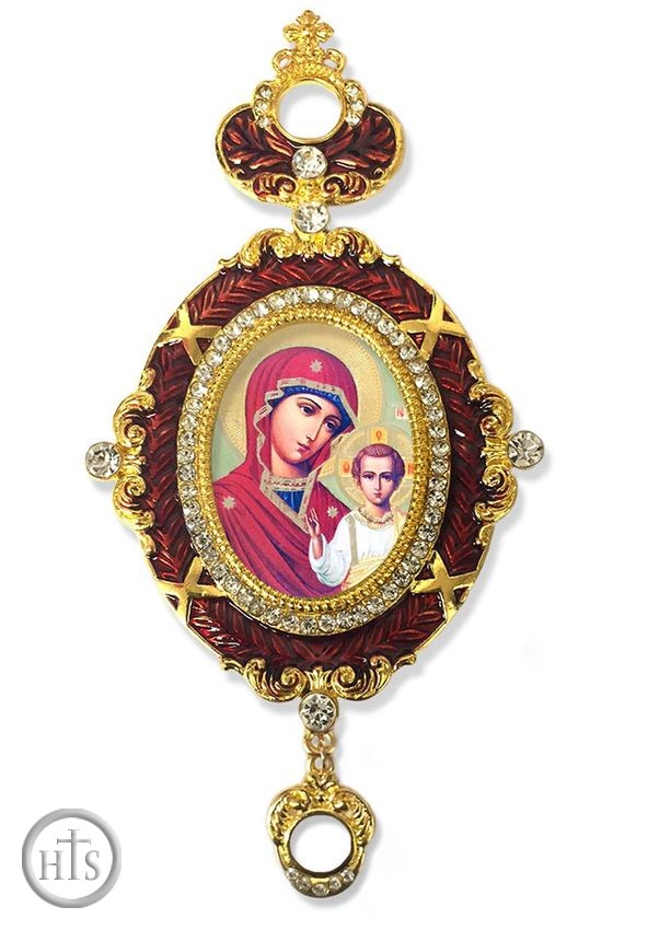 Product Picture - Virgin of Kazan, Enameled Jeweled Icon Ornament