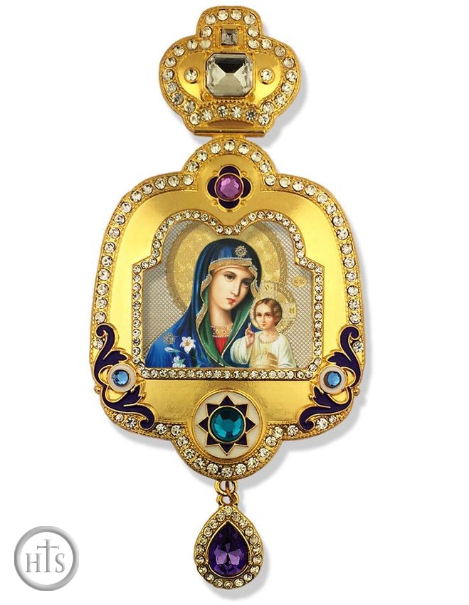 Product Picture - Virgin Mary the Eternal Bloom, Enameled Framed Icon Ornament