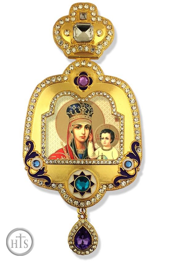Product Image - Theotokos and Child, Enameled Framed Icon Ornament