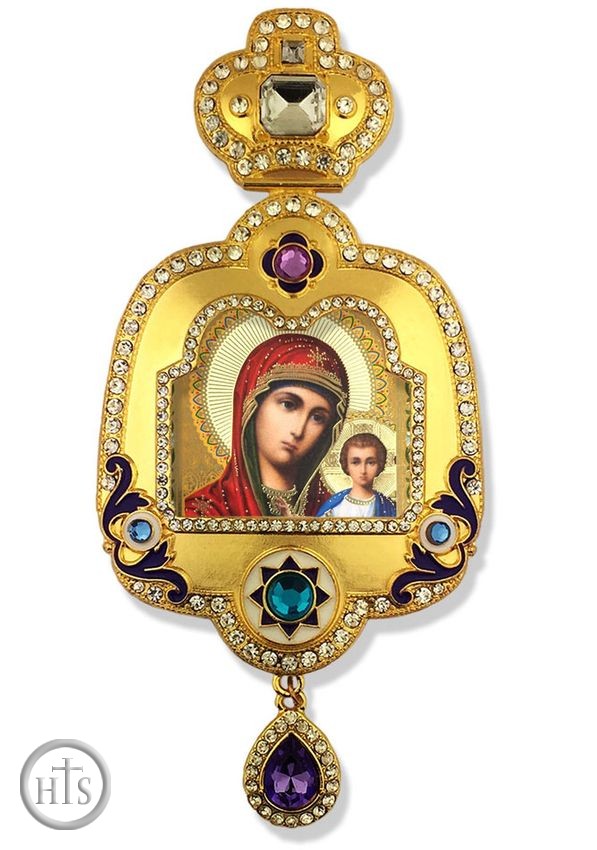 Product Photo - Virgin of Kazan, Enameled Framed Icon Ornament