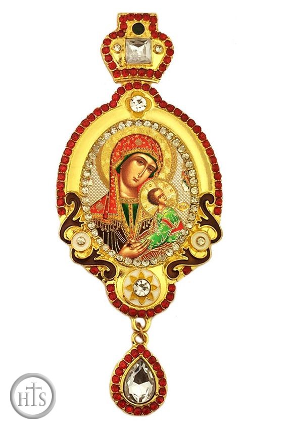 HolyTrinityStore Photo - Virgin Mary of Passions, Jeweled Framed Icon Ornament