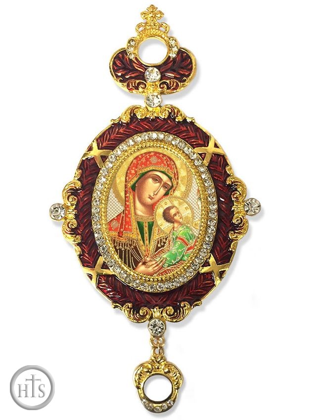 Product Picture - Virgin Mary of Passions, Enameled Jeweled Icon Ornament