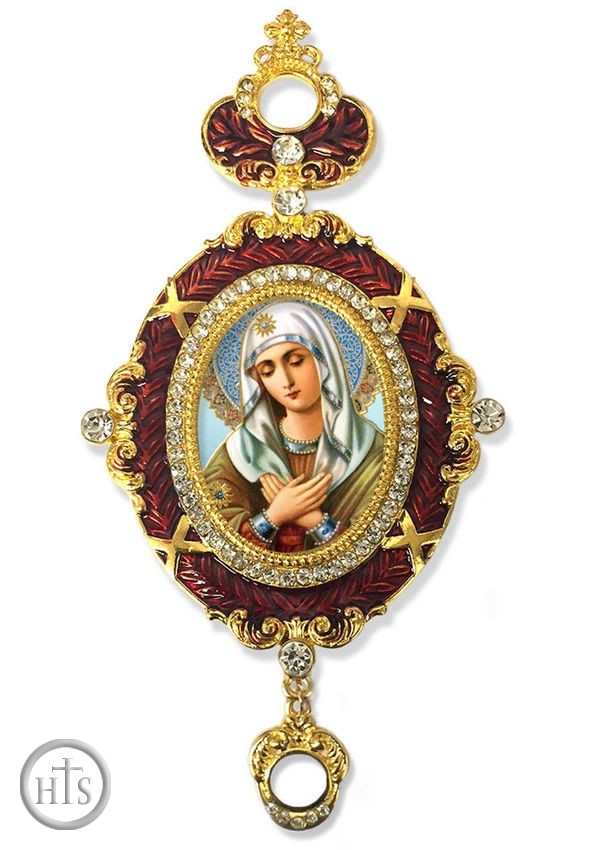Product Image - Virgin Mary Extreme Humility, Enameled Jeweled Icon Ornament
