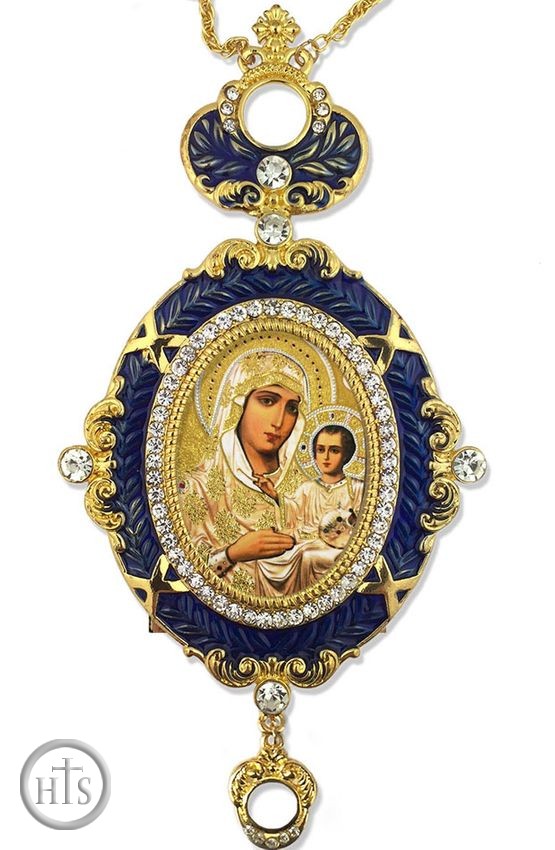 Product Picture - Virgin of Jerusalem,    Enameled Jeweled Icon Ornament