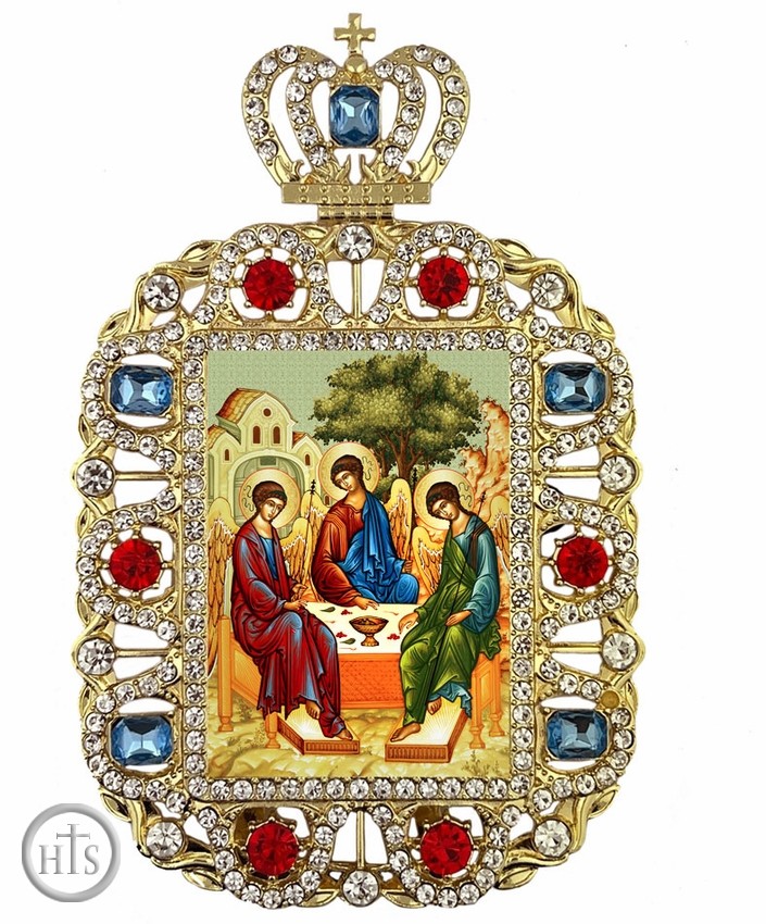 HolyTrinityStore Photo - The Holy Trinity, Jeweled Framed Icon With Crown