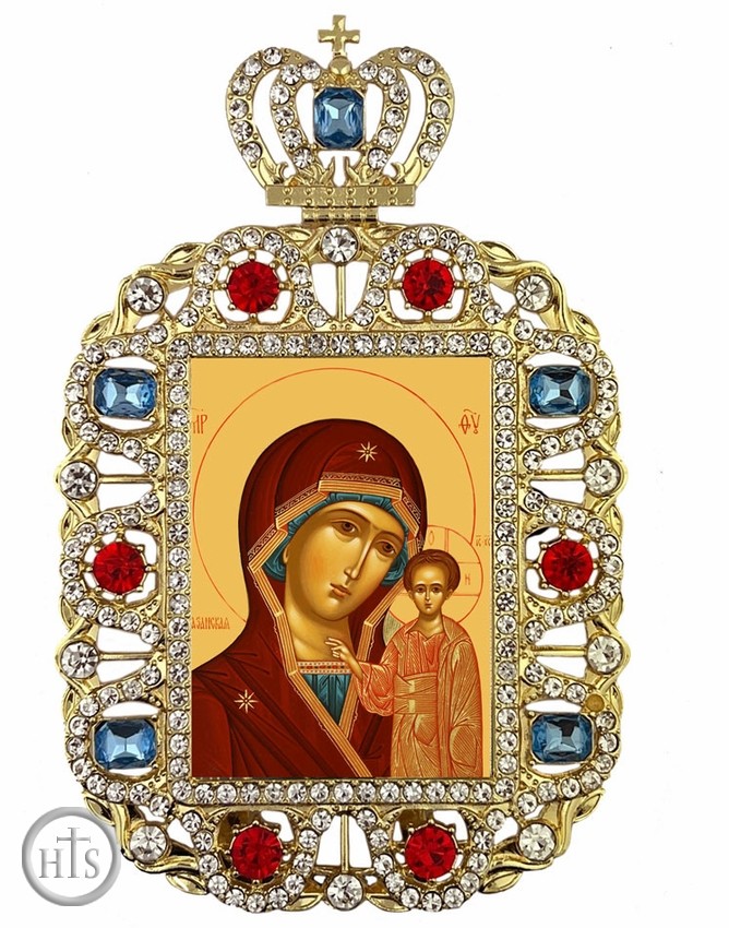 Product Image - Virgin of Kazan, Jeweled Framed Icon With Crown