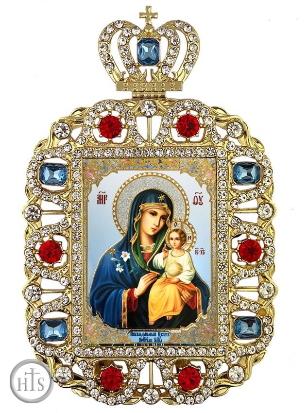 Product Photo - Virgin Mary Eternal Bloom, Jeweled Framed Icon With Crown