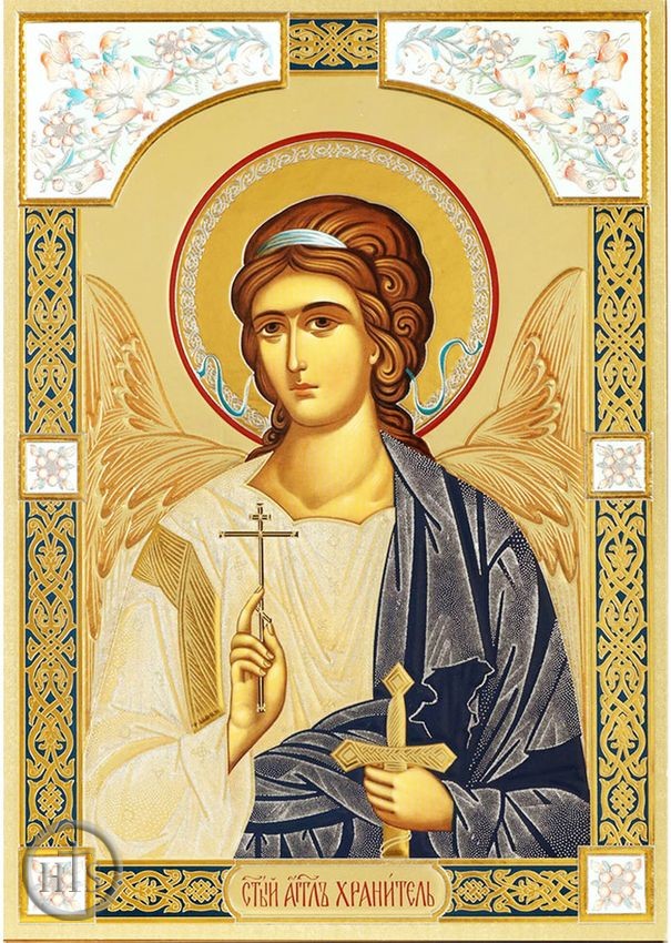 HolyTrinityStore Picture - Guardian Angel, Gold Foil Embossed Orthodox Icon