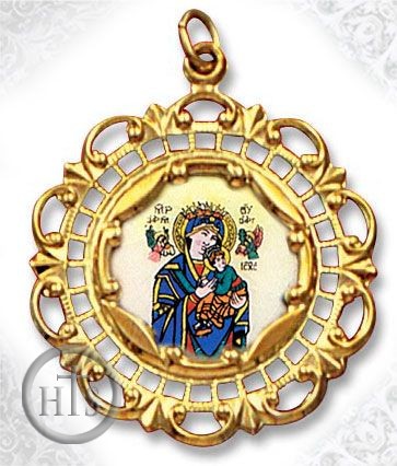 Photo - Virgin of Passion, 10KT Gold Framed, Porcelain & Enamel Medal