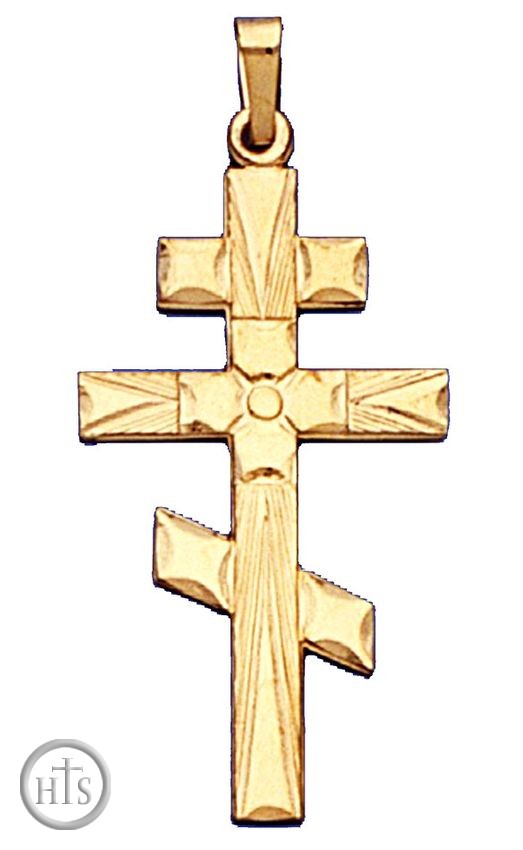 Product Image - Three Barred Orthodox Cross, 14 KT Gold