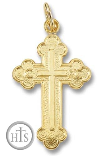 Picture - Sterling Silver, Gold Plated Orthodox Cross, Small