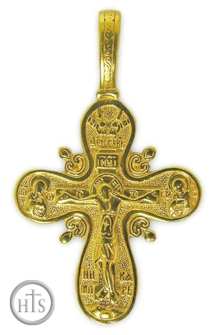 Picture - Sterling Silver 925 Gold Plated Orthodox Cross