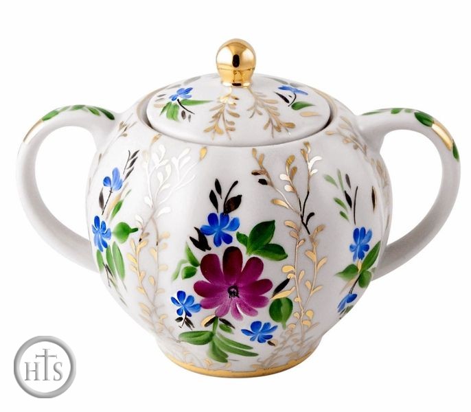 HolyTrinityStore Image - Lomonosov Porcelain 'Golden Grass' Sugar Bowl