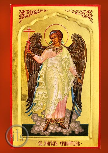 HolyTrinityStore Photo - Guardian Angel, Orthodox Christian Panel Icon, Hand Painted