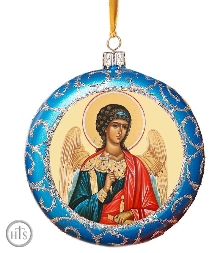Product Pic - Guardian Angel, Not Breakable Christmas  Ornament, Blue