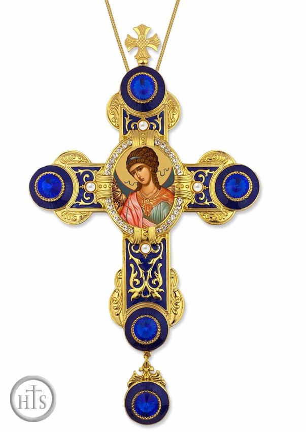Product Pic - Guardian Angel Icon in Byzantine Styled Cross Ornament