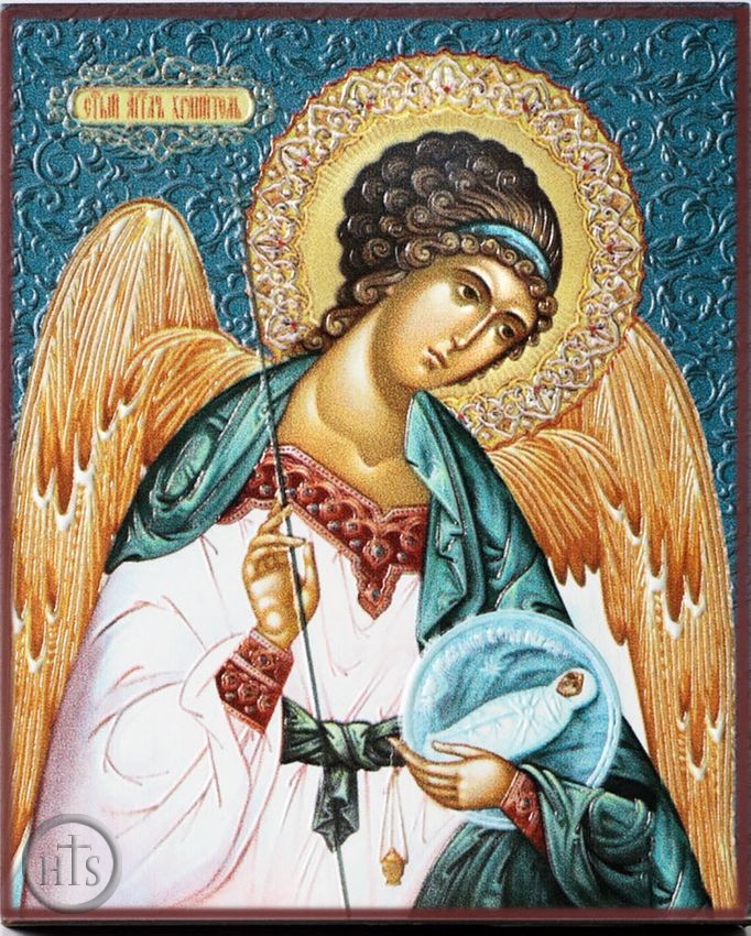 HolyTrinity Pic - Guardian Angel, Embossed Printing on Thick Wood Orthodox  Icon