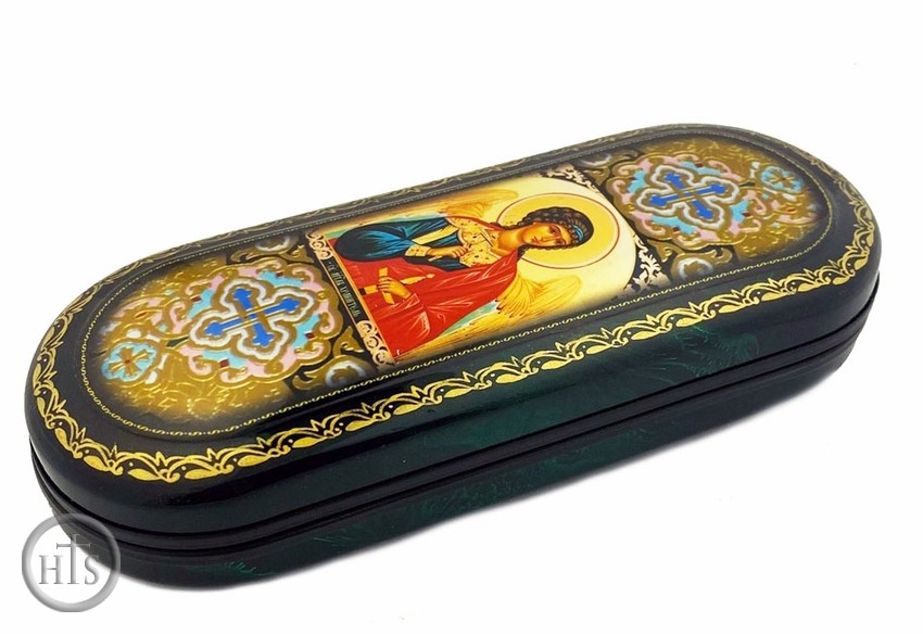 Product Pic - Guardian Angel, Lacquered Hard Eyeglass Icon Case Box 