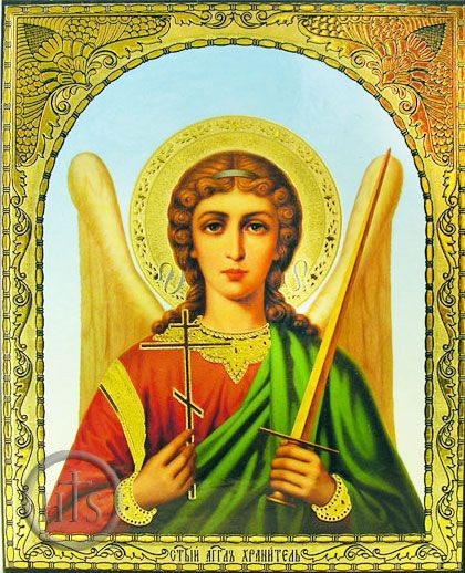 Product Picture - Guardian Angel, Gold Foil Embossed Orthodox Icon