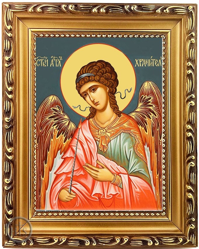 Photo - Guardian Angel, Wooden Frame Orthodox Icon with Stand