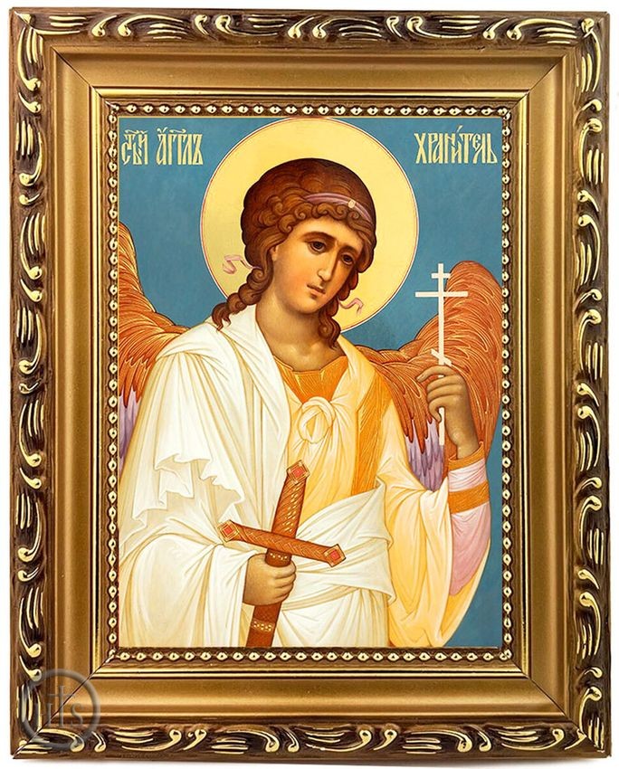 Product Pic - Guardian Angel, Wooden Frame Orthodox Icon with Stand