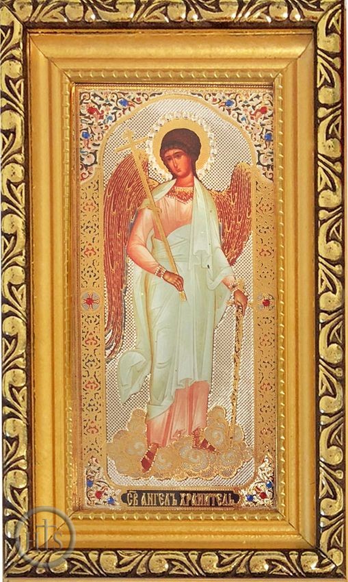 Image - Guardian Angel, Gold Framed  Orthodox Icon with Protective Glass 