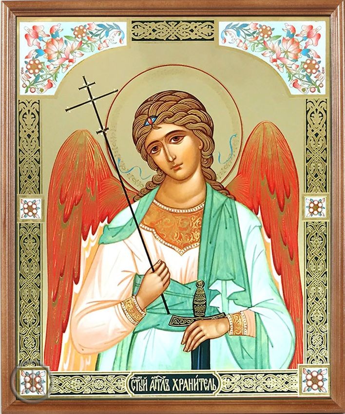 HolyTrinityStore Photo - Guardian Angel, Framed  Orthodox Icon with Protective Glass 