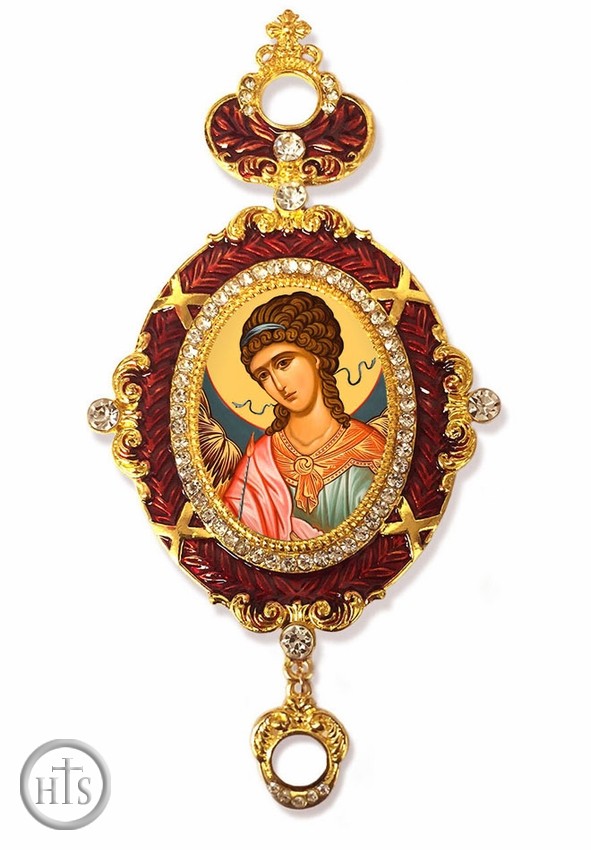 Product Image - Guardian Angel, Enameled Jeweled Icon Ornament