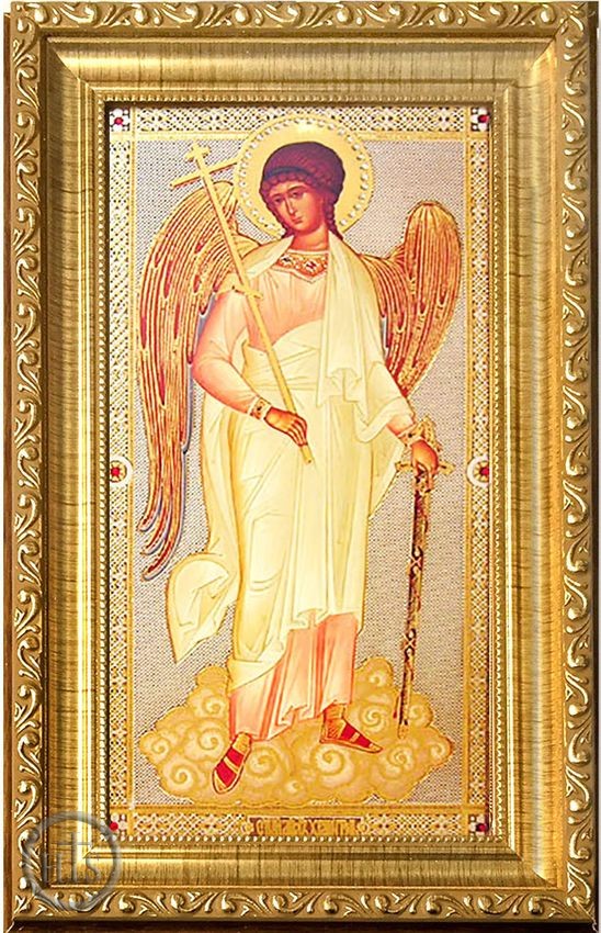 HolyTrinityStore Picture - Guardian Angel,  Framed Orthodox Icon with Crystals & Glass