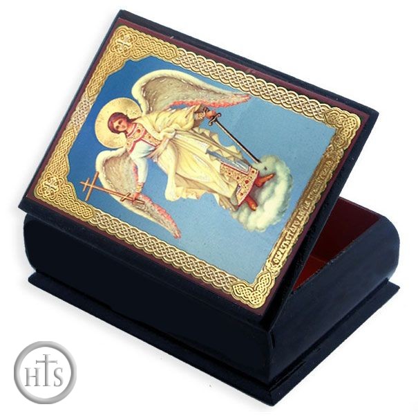 HolyTrinityStore Image - Guardian Angel,  Keepsake Rosary  Icon  Box