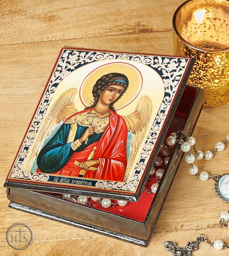 Product Picture - Guardian Angel, Keepsake Rosary Icon Box