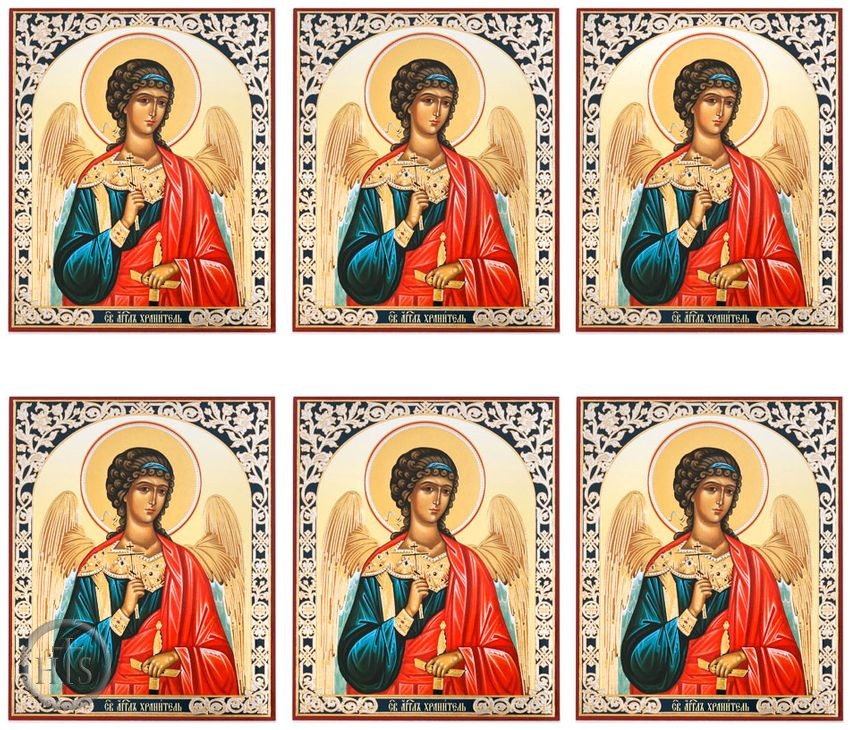 HolyTrinity Pic - Guardian Angel, Set of 6 Gold Foiled Laminated Cards