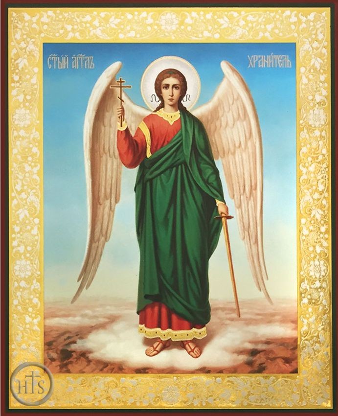 HolyTrinityStore Image - Guardian Angel, Orthodox Gold Foiled Icon