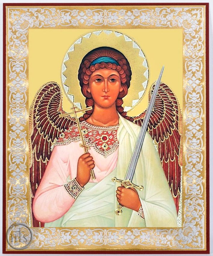 HolyTrinityStore Photo - Guardian Angel, Gold Foil Orthodox Icon with Stand 