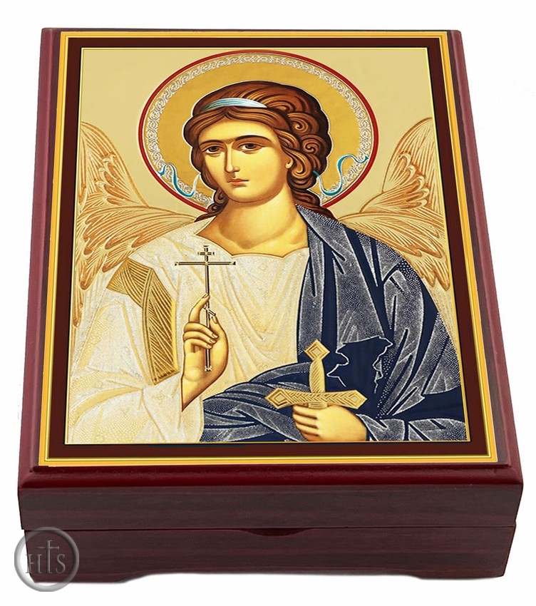 HolyTrinityStore Photo - Guardian Angel, Wooden Icon Keepsake Box