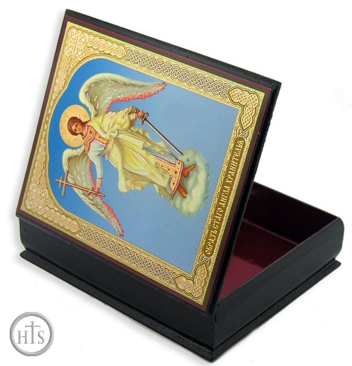 HolyTrinityStore Image - Guardian Angel Icon Decoupage Rosary Box