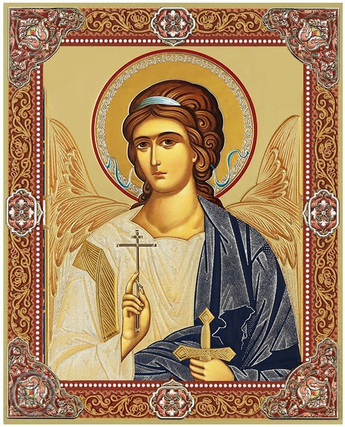 HolyTrinity Pic - Guardian Angel, Gold Foil Wooden Orthodox Mini Icon
