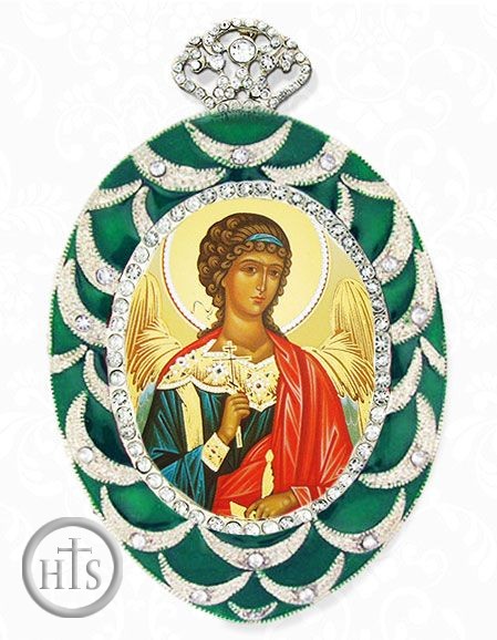 Product Image - Guardian Angel, Framed Icon  Ornament,  Egg Shaped 