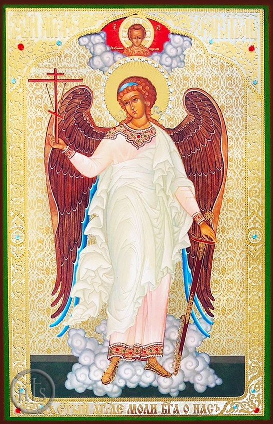 Image - Guardian Angel,  Orthodox  Panel Icon with Crystals