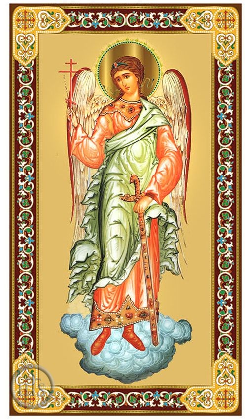 HolyTrinityStore Picture - Guardian Angel, Gold Foil Panel Orthodox Mini Icon
